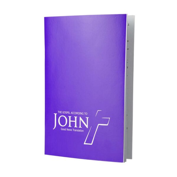 ENGLISH GNT Gospel according to John, standard size, purple softcover