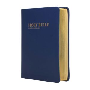 ENGLISH KJV complete Bible, standard size, navy vinyl cover, gilt-edged, maps