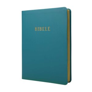 SESOTHO 1909 SO complete Bible, medium size, teal vinyl softcover, gilt-edged, ribbon marker