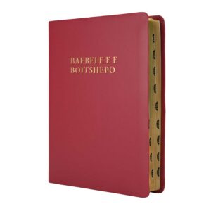 SETSWANA 1908 NO complete Bible, medium size, pink softcover, gilt-edged, thumb index